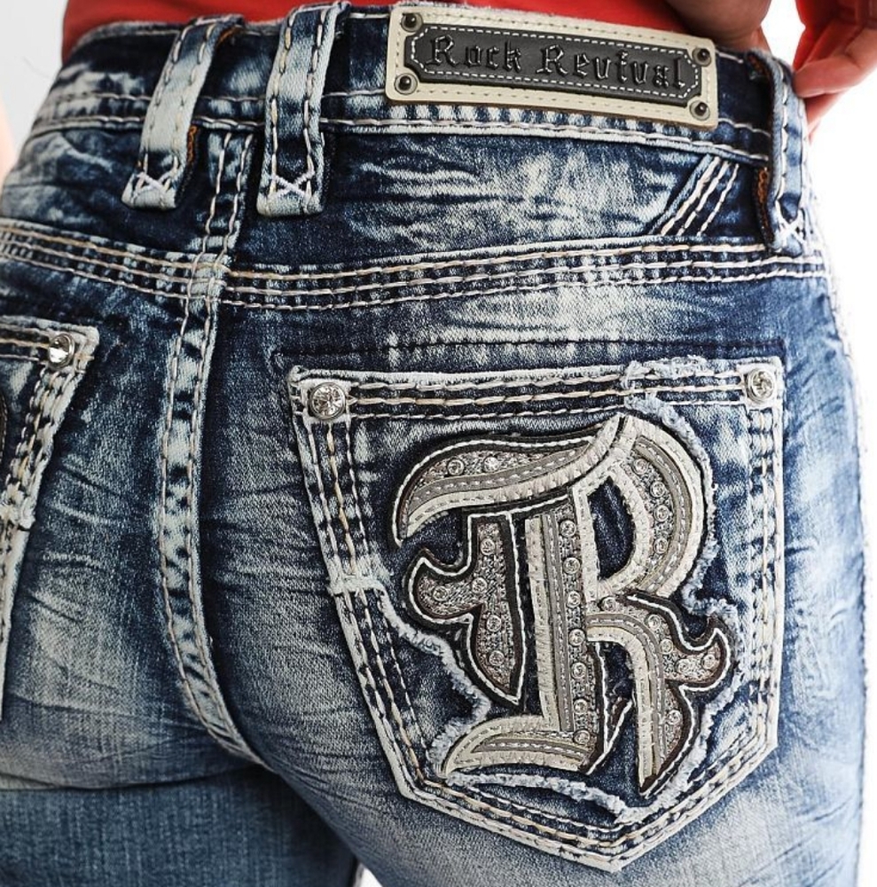 ❤️NeW!!❤️ ROCK REVIVAL EILISH MID RISE STRAIGHT JEANS Size 28